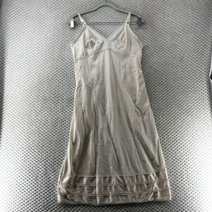Vintage Lorraine Nylon Slip Dress Lingerie Lace Trim Vintage Style Beige‎ Ivory